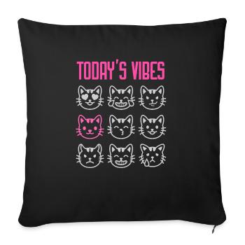 Today's Vibe: Zen Mode On - Throw Pillow Cover 17.5” x 17.5” - black - Front