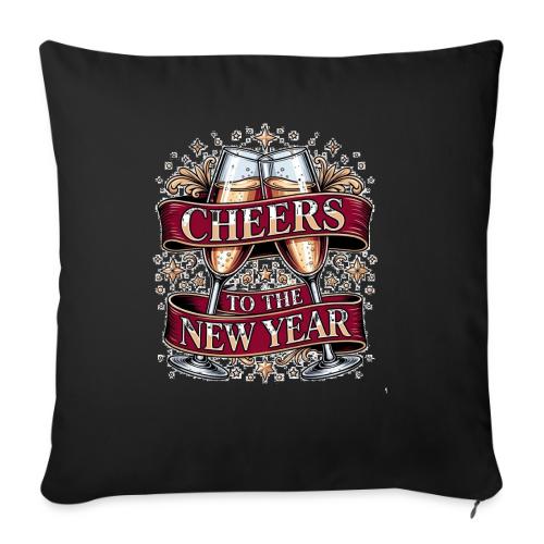 New Year's Champagne T-Shirt - Throw Pillow Cover 17.5” x 17.5”