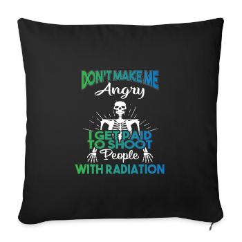 Radiation Therapist - Throw Pillow Cover 17.5” x 17.5” - black - Front