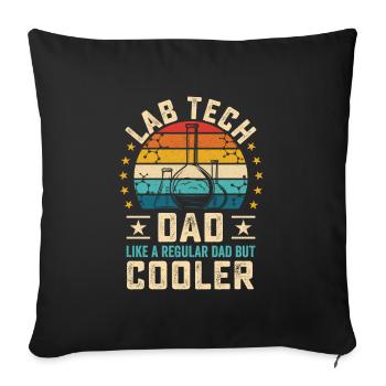 Lab Tech Dad Retro Sunset laboratories Job father - Throw Pillow Cover 17.5” x 17.5” - black - Front