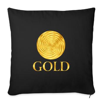 Golden Emblem - Throw Pillow Cover 17.5” x 17.5” - black - Front