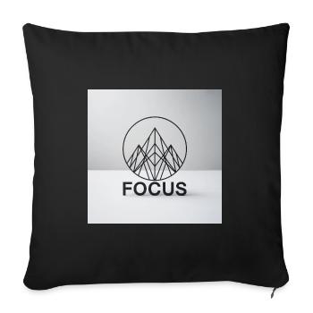 Abstract Mountain Focus Design - Throw Pillow Cover 17.5” x 17.5” - black - Front