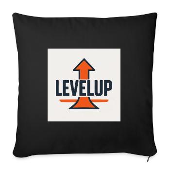 Level Up Boost Emblem - Throw Pillow Cover 17.5” x 17.5” - black - Front