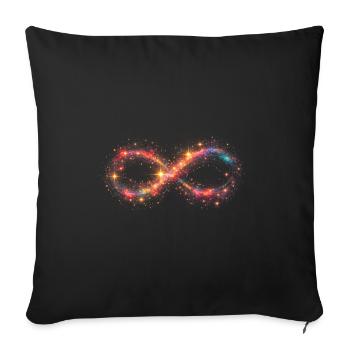 Cosmic Swirl Nebula Sparkles - Throw Pillow Cover 17.5” x 17.5” - black - Front