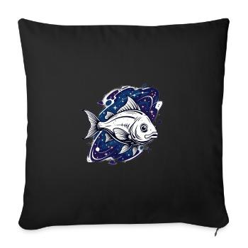 Cosmic Koi Nebula - Throw Pillow Cover 17.5” x 17.5” - black - Front