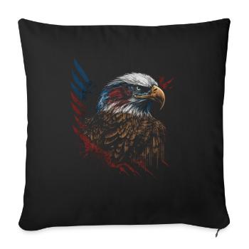 American Eagle - Throw Pillow Cover 17.5” x 17.5” - black - Front