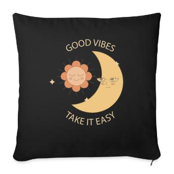 Take it easy summer - Throw Pillow Cover 17.5” x 17.5” - black - Front