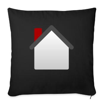 building house homes architektur haus gebaeude226 - Throw Pillow Cover 17.5” x 17.5” - black - Front