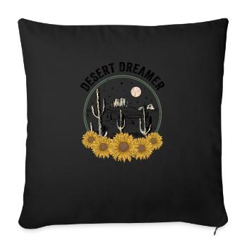 Dream - Throw Pillow Cover 17.5” x 17.5” - black - Front