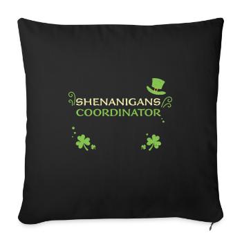 Shenanigans Coordinator - Throw Pillow Cover 17.5” x 17.5” - black - Front