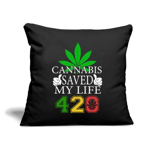 Joyous 420 Saving Herb Weed Marijuana Design - Throw Pillow Cover 17.5” x 17.5”