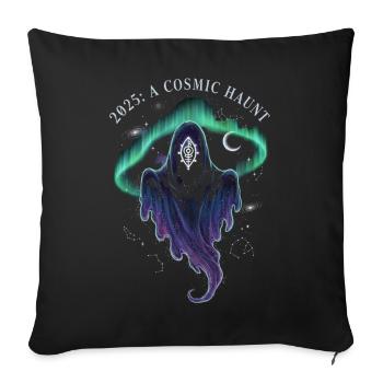 Cosmic Haunt Nebula Spirit - Throw Pillow Cover 17.5” x 17.5” - black - Front
