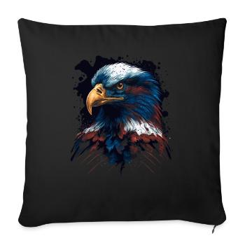 American Eagle - Throw Pillow Cover 17.5” x 17.5” - black - Front