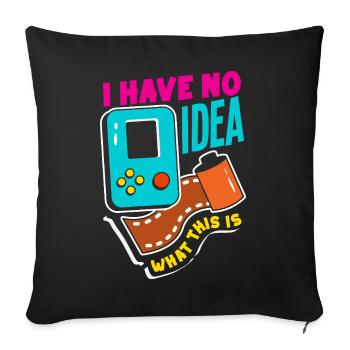 Funny I Have No Idea What This Is Retro - Throw Pillow Cover 17.5” x 17.5” - black - Front