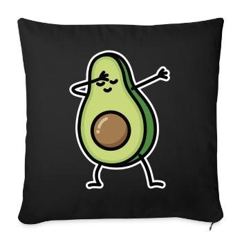 Avocado dab dabbing - Throw Pillow Cover 17.5” x 17.5” - black - Front