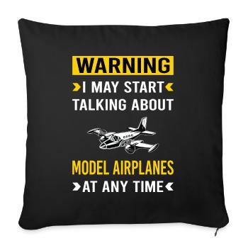 Model Airplane Airplanes Plane Planes Aircraft - Throw Pillow Cover 17.5” x 17.5” - black - Front