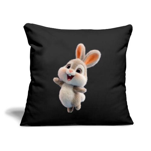 Dancing Baby Rabbit - Throw Pillow Cover 17.5” x 17.5”