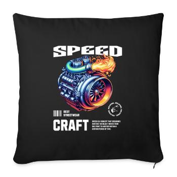 Speed Craft - Throw Pillow Cover 17.5” x 17.5” - black - Front