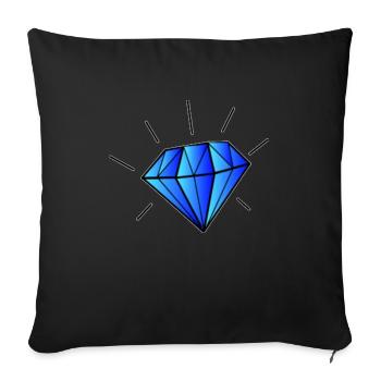 Diamond Gear! - Throw Pillow Cover 17.5” x 17.5” - black - Front