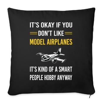 Model Airplane Airplanes Plane Planes Aircraft - Throw Pillow Cover 17.5” x 17.5” - black - Front