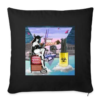 Subservient Wife #3 FEMDOM - Throw Pillow Cover 17.5” x 17.5” - black - Front