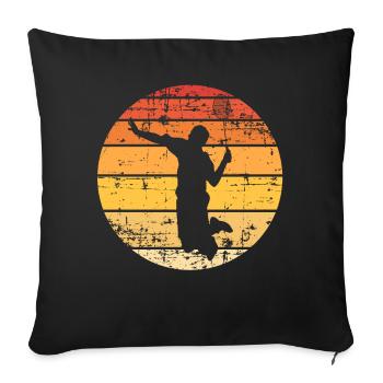 Badminton badminton and passion - Throw Pillow Cover 17.5” x 17.5” - black - Front