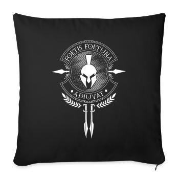 Fortis Fortuna Adiuvat - Latin - Throw Pillow Cover 17.5” x 17.5” - black - Front