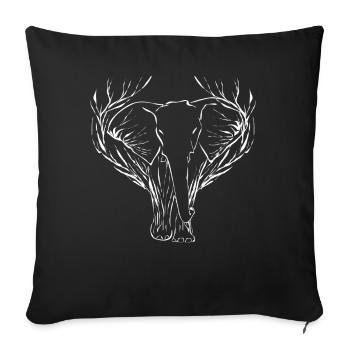Elephant Baum Elephant - Throw Pillow Cover 17.5” x 17.5” - black - Front
