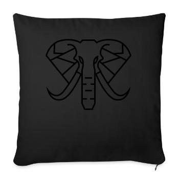 Elephant Pattern Elephant - Throw Pillow Cover 17.5” x 17.5” - black - Front