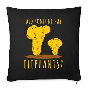 Elephant Elephant Baby Elephant - Throw Pillow Cover 17.5” x 17.5” - black - Front