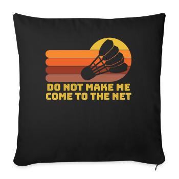 Badminton Badminton Player - Throw Pillow Cover 17.5” x 17.5” - black - Front