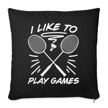 Badminton Badminton Racket - Throw Pillow Cover 17.5” x 17.5” - black - Front