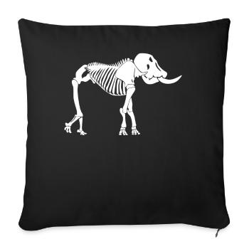 Elephant Skeleton Elephants - Throw Pillow Cover 17.5” x 17.5” - black - Front