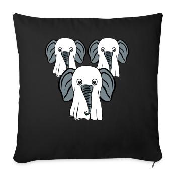 Elephant Ghosts Elephants - Throw Pillow Cover 17.5” x 17.5” - black - Front