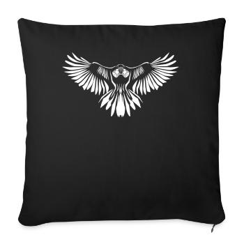 Raven Crow with Gas Mask Crows Raven - Throw Pillow Cover 17.5” x 17.5” - black - Front