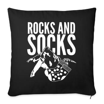 Winter Socks Rocks Hiking Wool Socks - Throw Pillow Cover 17.5” x 17.5” - black - Front