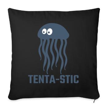 Jellyfish Sea Jellies - Throw Pillow Cover 17.5” x 17.5” - black - Front