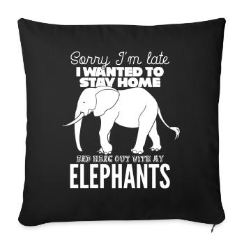 Elephant Joke Elephants - Throw Pillow Cover 17.5” x 17.5” - black - Front