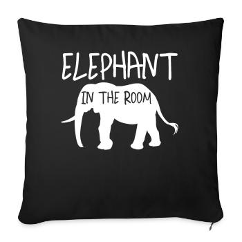 Elephants Joke Elephant - Throw Pillow Cover 17.5” x 17.5” - black - Front