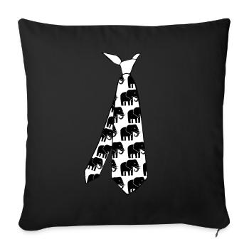 Elephants Tie Elephant - Throw Pillow Cover 17.5” x 17.5” - black - Front
