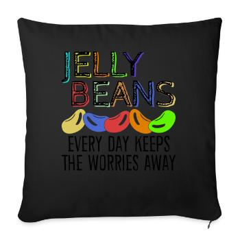 Jelly Beans Jelly Bean - Throw Pillow Cover 17.5” x 17.5” - black - Front