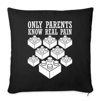 Parents Building Brick building block - Throw Pillow Cover 17.5” x 17.5” - black - Front