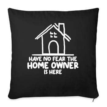 House Building Home Owner Housewarming - Throw Pillow Cover 17.5” x 17.5” - black - Front