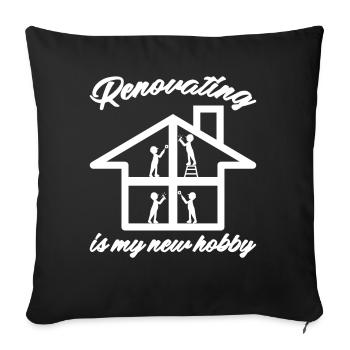 House Building Homeowner Renovating - Throw Pillow Cover 17.5” x 17.5” - black - Front