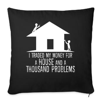 Homeowner Renovating House Building - Throw Pillow Cover 17.5” x 17.5” - black - Front