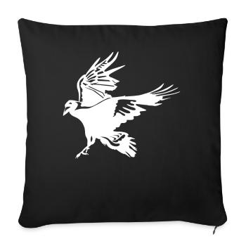 Flying Crow Raven Tree Ravens Crows - Throw Pillow Cover 17.5” x 17.5” - black - Front
