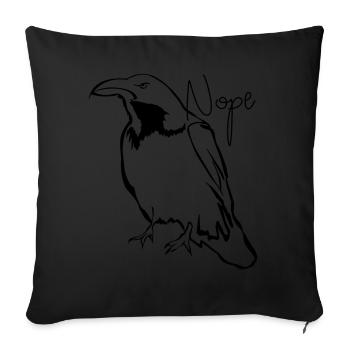 Grumpy Crow Raven Tree Ravens Crows - Throw Pillow Cover 17.5” x 17.5” - black - Front