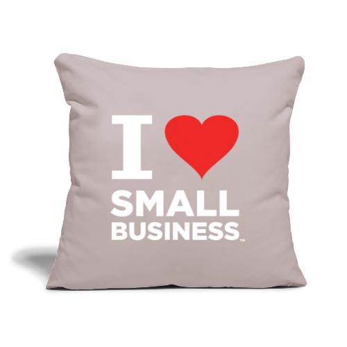 I Heart Small Business Logo (Red & White) - Throw Pillow Cover 17.5” x 17.5”