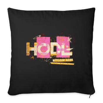 Bitcoin 2023 (Miami) - The Future is Now, Miami - Throw Pillow Cover 17.5” x 17.5” - black - Front