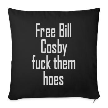 free bill cosby - Throw Pillow Cover 17.5” x 17.5” - black - Front